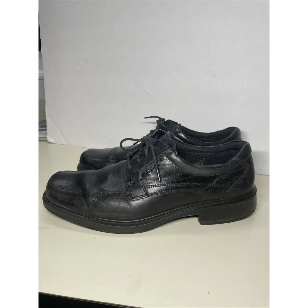 ECCO Men's Dress Shoes Size EU 47 US 13 Leather Black lace up